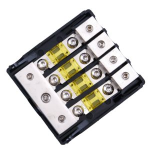 Distribuitor curent Reiss Audio RS-4AFS1, trei intrari si patru iesiri, sigurante Mini ANL
